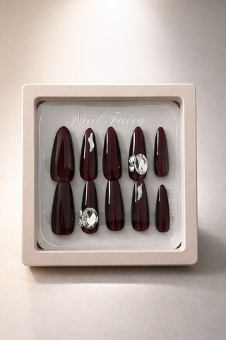 Rich Burgundy Press On Nails